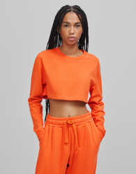 Bershka Camiseta Cropped B3 Project Mujer M Naranja precio