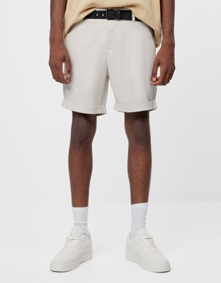 Bershka Bermuda Con Cinturón Hombre 42 Arena