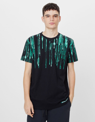 Bershka Camiseta Print Matrix Hombre M Negro precio