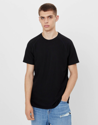 Bershka Camiseta Waffle Hombre Xs Negro características