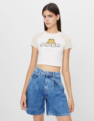 Bershka Camiseta Garfield & Bershka Mujer L Blanco Roto precio