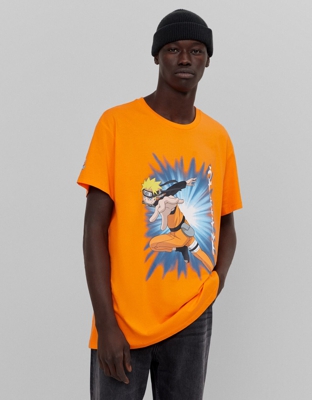 Bershka Camiseta Naruto Hombre Xl Naranja