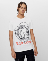 Bershka Camiseta Print All Shadows Hombre S Blanco Roto características