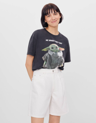 Bershka Camiseta Star Wars Mujer Xs Negro en oferta