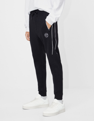 Bershka Pantalón Jogger Reflectante Hombre M Negro en oferta