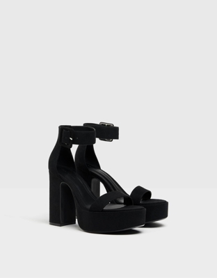 Bershka Sandalia Tacón Plataforma Mujer 41 Negro