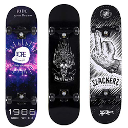 RORA Monopatín Completo Skateboard para Principiantes 31"x8" rodamientos ABEC-7 Tabla de para Niñas Niños Adolescentes Adultos (Dope) características