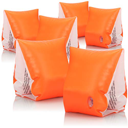 com-four® 3X Alas de natación para niños - Ayuda a la flotabilidad Inflable - Neumáticos de natación de Brazo en Naranja para bebés - 18 a 30 kg (03 P características