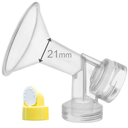 Reemplace Medela 21 mm Personal Fit mama Escudo y conector; 21mm De una sola pieza copa con válvula y membrana para extracores de leche Medela, Hecho  en oferta