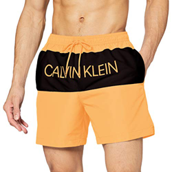 Calvin Klein Medium Drawstring Bañador, Naranja (Orange Pop R00), X-Large para Hombre en oferta