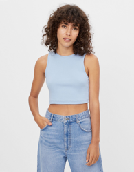 Bershka Top Sin Mangas Mujer L Azul Claro características