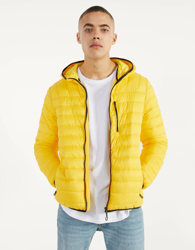 Bershka Cazadora Puffy Con Capucha Hombre Xl Amarillo características