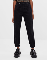 Bershka Jeans Mom High Waist Mujer 42 Negro características