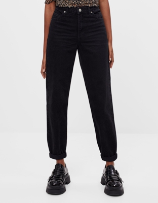 Bershka Jeans Mom High Waist Mujer 42 Negro