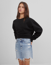 Bershka Falda Corta Denim Mujer 34 Azul Lavado en oferta