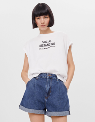 Bershka Short Denim Mom Fit Mujer 42 Azul características