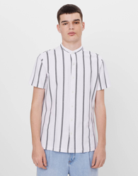 Bershka Camisa De Rayas Hombre M Blanco características