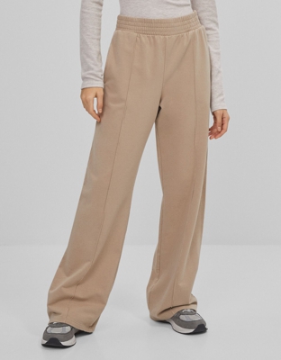 Bershka Pantalón Wide Leg Lavado Mujer M Camel