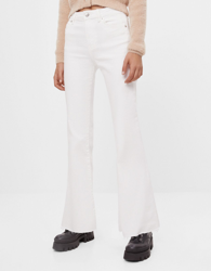 Bershka Jeans Flare Fit Mujer 36 Blanco en oferta