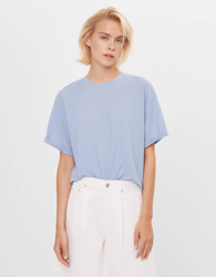 Bershka Camiseta Cropped Mujer L Azul Claro precio