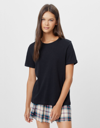 Bershka Camiseta Con Manga Corta Mujer M Negro precio