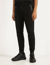 Bershka Pantalón Jogger De Felpa Hombre Xl Negro en oferta