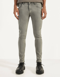 Bershka Pantalón Skinny Fit Hombre 42 Gris precio