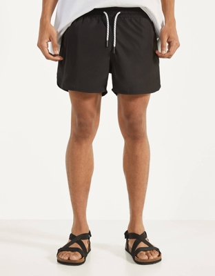 Bershka Bañador Monocolor Hombre M Negro