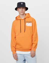 Bershka Sudadera Print Cosmos Hombre L Naranja características