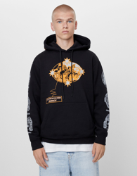 Bershka Sudadera Print Cosmos Hombre S Negro características