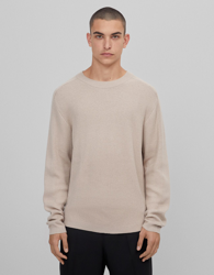 Bershka Jersey Detalle Mangas Hombre S Piedra precio