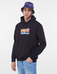 Bershka Sudadera Print Naruto Hombre L Negro en oferta