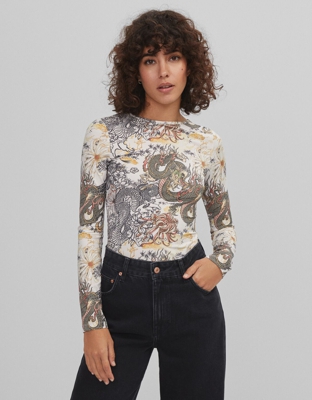 Bershka Body Espalda Descubierta Mujer M Crudo