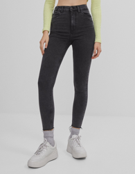 Bershka Jeans Super High Waist Mujer 36 Gris características