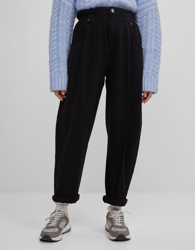 Bershka Pantalón Slouchy Con Cintura Elástica Mujer 38 Negro características