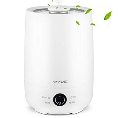 YISSVIC Humidificador Ultrasónico Silencioso 4L con Aromaterapia Difusor y Filtro, 3 Niveles de Volumen de Vapor Ajustable y Modo de Humedad Constante