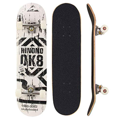 Sumeber - Tabla de skateboard para adultos, para principiantes, cumpleaños, monopatín, para adolescentes, niñas, niños y adultos, OK 8 en oferta