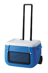 Coleman 50 QT Poly-Lite Wheeled Mesh Cool Box, Unisex Adulto, Azul, unitario precio