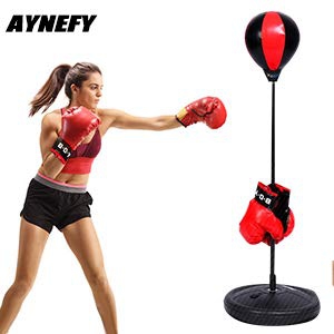 Punching Boxeo, Altura Ajustable Kids Punching Ball de pie Bag Speed ​​Boxing Sports Set Juego de Lucha con Guantes Entrenamiento Sandbag Rack