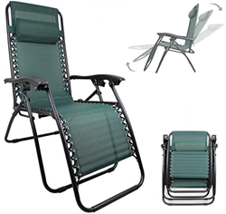 Solmar Silla Plegable Tumbona Hamaca Gravedad Cero Playa Piscina Camping Reposa Cabeza Verde en oferta