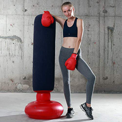 LONEEDY - Saco de boxeo hinchable de pie para adultos y adolescentes, para entrenamiento intenso, gimnasia, deportes, alivio del estrés, azul en oferta