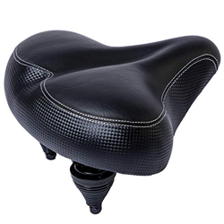 COZYROOMY Cojín asiento bicicleta de patas anchas para hombres y mujeres, asiento de bicicleta de cuero ancho, suave, impermeable, transpirable, adecu precio