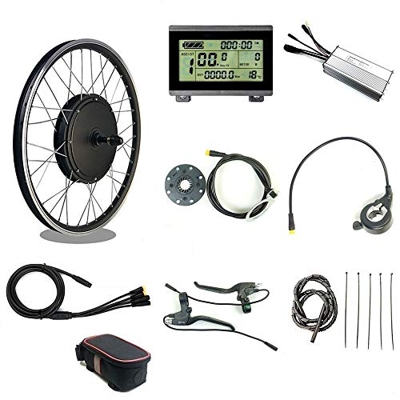 Tbrand RICETOO 48V 1000W WP Plug Kit de conversión de Bicicleta eléctrica de rotación Trasera 20"24" 26"27.5" 28"29''700C con Pantalla KT-LCD3. (48V 1