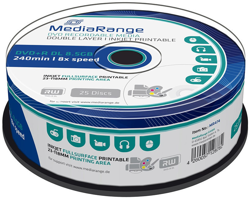 DVD+R Doble Capa 8X MediaRange FF Printable Tarrina 25 uds características