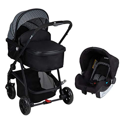 Safety 1st Hello Trio Set Carrito de bebé 3 en 1, Silla de Paseo Convertible en Capazo + Portabebé 0+, Cochecito reversible, reclinable y plegable com