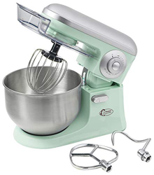 Bestron Robot de Cocina con Batidor, Gancho para Masa y Brazo Mezclador, Diseño Retro, Sweet Dreams, 1200 Vatios, Menta precio