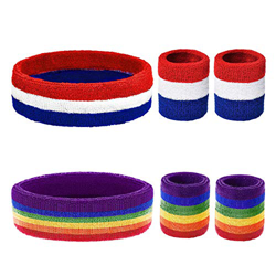 ZERHOK Muñequeras y Diadema Sudor Conjunto de muñequeras y Diadema,6pcs,Sweatbands,Headband,Set de muñequeras Deportivas para Deporte y decoración. (I en oferta