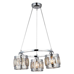 Homemania 8134-51-03 - Lámpara de techo Armila, colgante, luz, cromo de metal, cristal, 50 x 50 x 90 cm en oferta