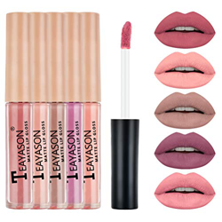 MAOJIE 5pcs Set De LáPiz Labial LíQuido Mate Impermeable Mini Brillo De Labios De Larga DuracióN Copa Antiadherente LáPices Labiales Caja De Regalo precio