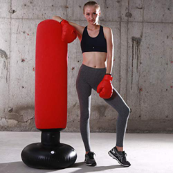 LONEEDY - Saco de boxeo hinchable de pie para adultos y adolescentes, para entrenamiento intenso, gimnasia, deportes, alivio del estrés, rojo precio